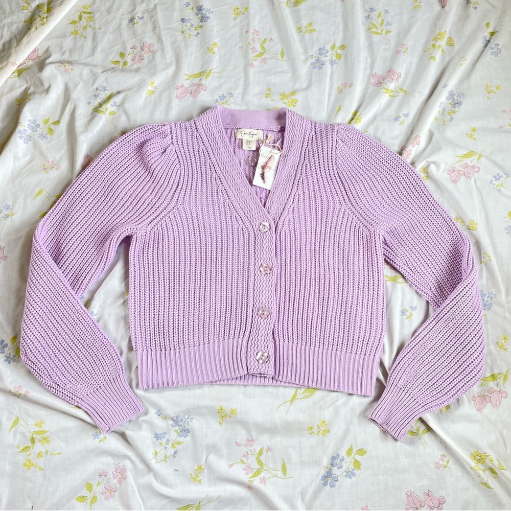 Lavender cardigan sweater